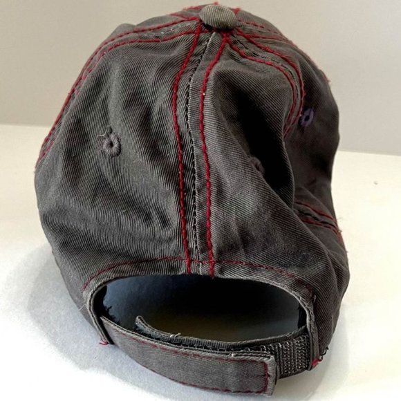 Cabela’s Youth Distressed Oval Patch Hat/Cap Grey/Red - Picture 5 of 6